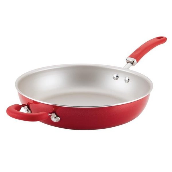 Rachael Ray Rachael Ray 12000 Create Delicious Aluminum Nonstick Deep Skillet; 12.5 in. - Red Shimmer 12000